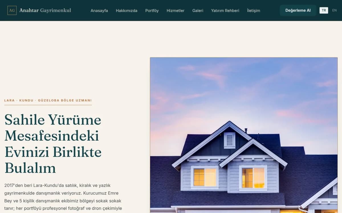 Anahtar Emlak — Emlak sitesi (Oreras üretimi)